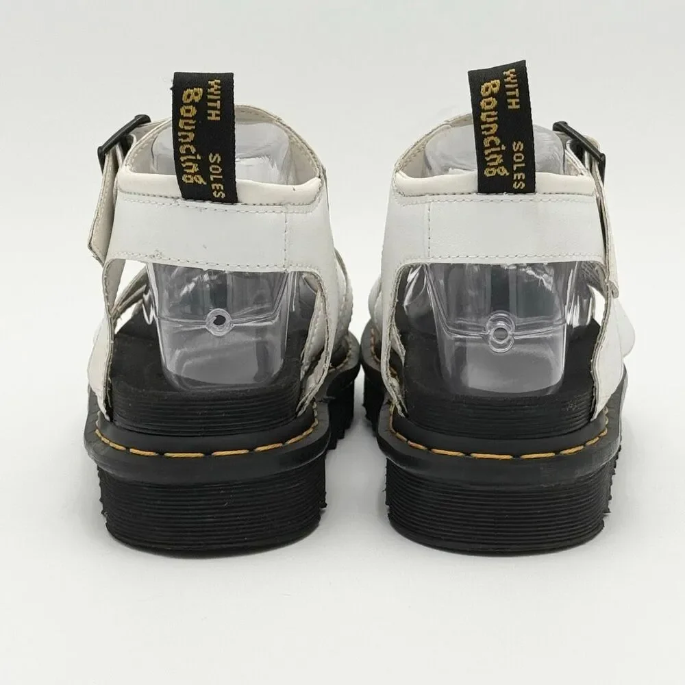 Dr. Martens Blaire White Leather Multi Strap Ankle Sandals - US Women’s 8 / EU 3